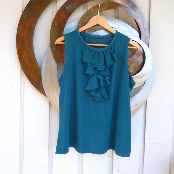 DressyTeal Jersey Top, Size XL - Picture 1 of 3